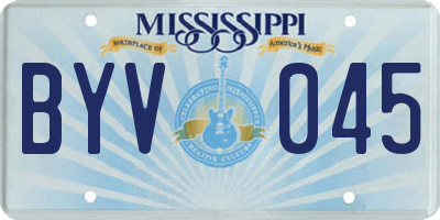 MS license plate BYV045