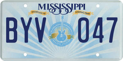 MS license plate BYV047