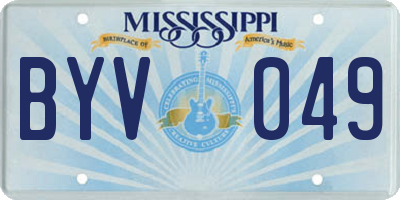 MS license plate BYV049