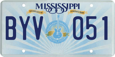 MS license plate BYV051