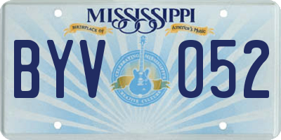 MS license plate BYV052