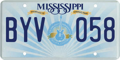 MS license plate BYV058