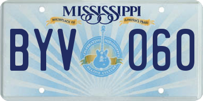 MS license plate BYV060