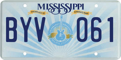 MS license plate BYV061