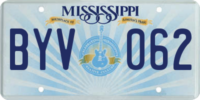 MS license plate BYV062