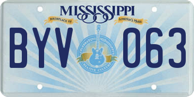 MS license plate BYV063