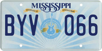 MS license plate BYV066