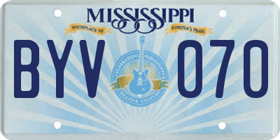 MS license plate BYV070