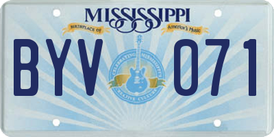 MS license plate BYV071