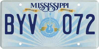 MS license plate BYV072