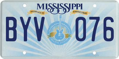MS license plate BYV076