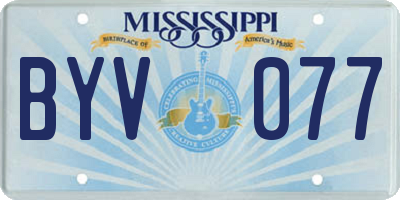 MS license plate BYV077