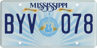 MS license plate BYV078