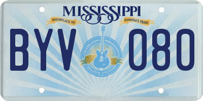 MS license plate BYV080
