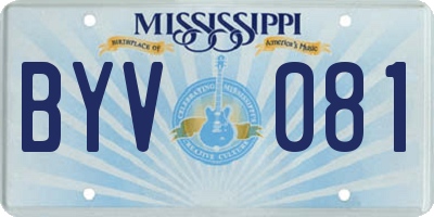 MS license plate BYV081