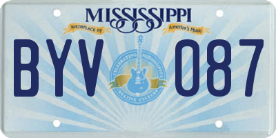 MS license plate BYV087