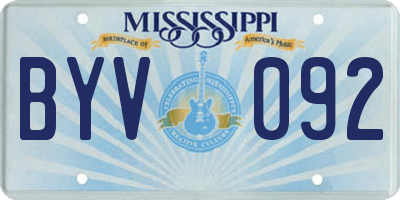 MS license plate BYV092