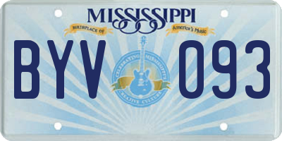 MS license plate BYV093