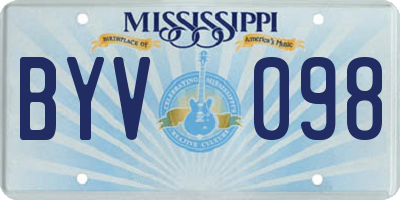 MS license plate BYV098