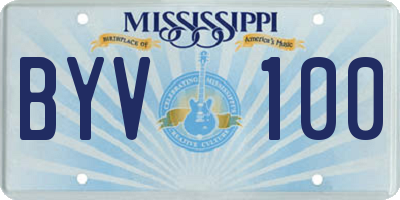 MS license plate BYV100