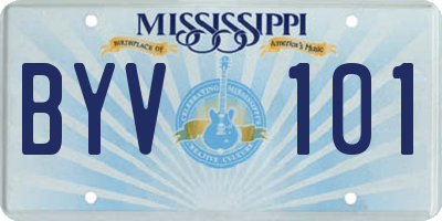 MS license plate BYV101