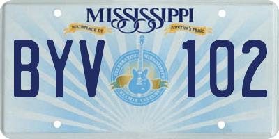 MS license plate BYV102