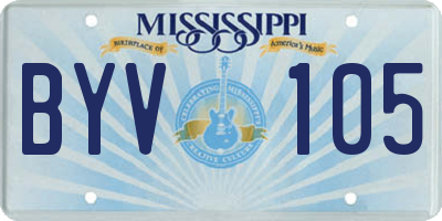 MS license plate BYV105