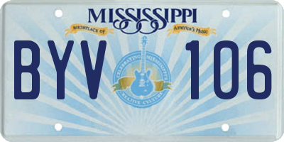 MS license plate BYV106