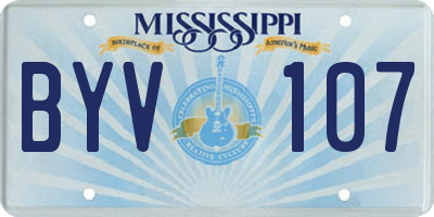 MS license plate BYV107