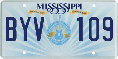 MS license plate BYV109