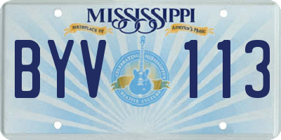 MS license plate BYV113