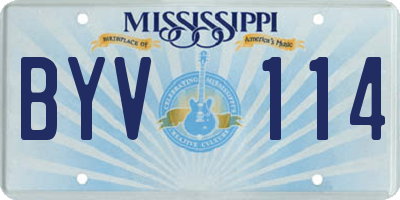 MS license plate BYV114