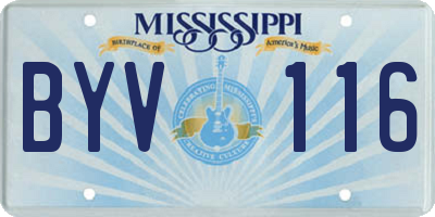 MS license plate BYV116