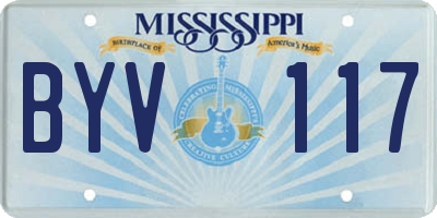 MS license plate BYV117