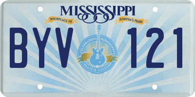 MS license plate BYV121
