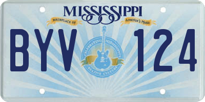 MS license plate BYV124