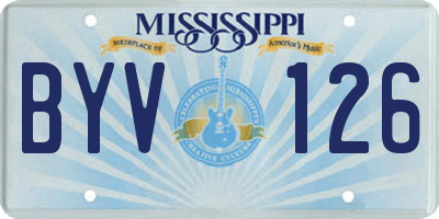 MS license plate BYV126