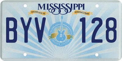 MS license plate BYV128