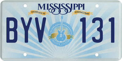 MS license plate BYV131
