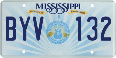 MS license plate BYV132