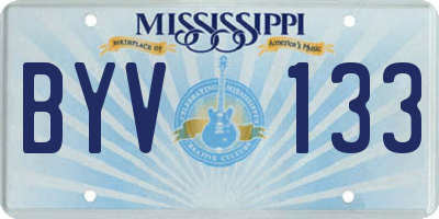 MS license plate BYV133