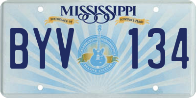 MS license plate BYV134