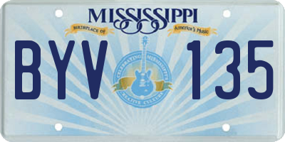MS license plate BYV135