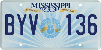 MS license plate BYV136
