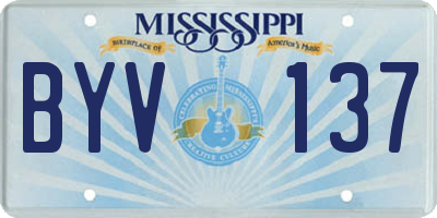 MS license plate BYV137
