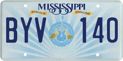 MS license plate BYV140