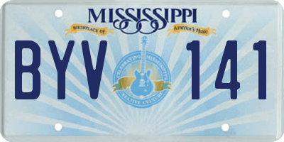 MS license plate BYV141