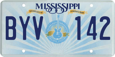 MS license plate BYV142