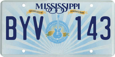 MS license plate BYV143