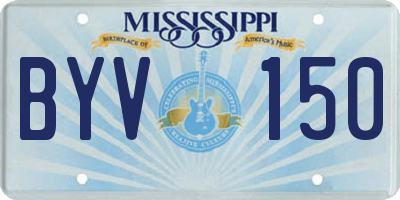 MS license plate BYV150